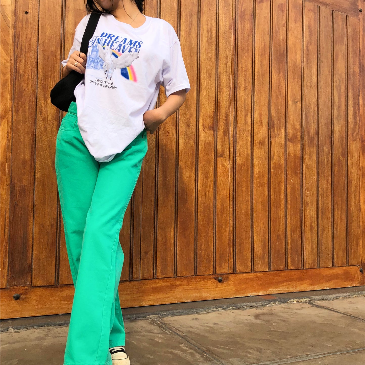 Green baggy jean