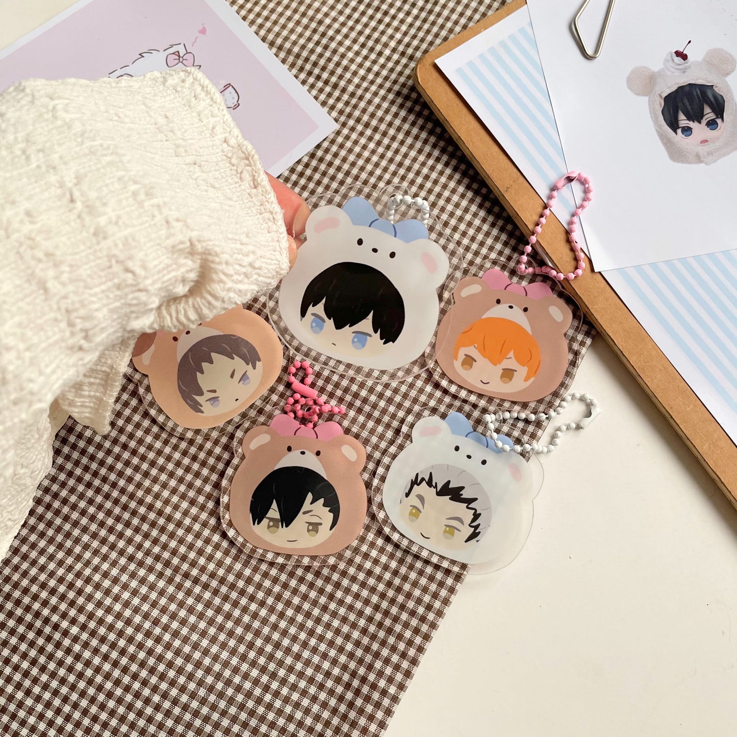 Cute Bears Haikyuu Keychain