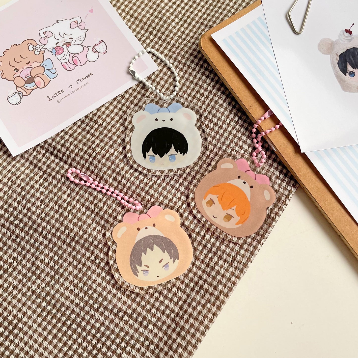 Cute Bears Haikyuu Keychain